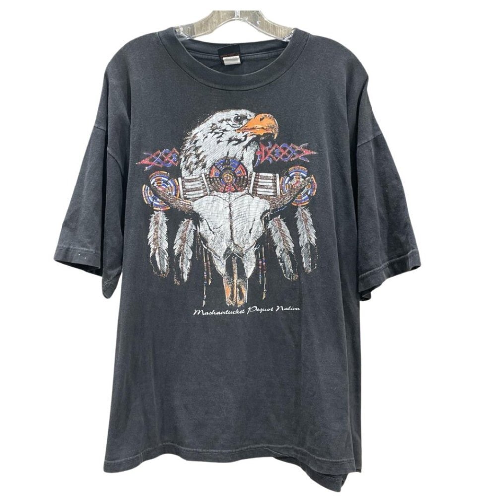 Vintage 90's Diamond Dust Black Graphic T-Shirt Size XL - Picture 4 of 7